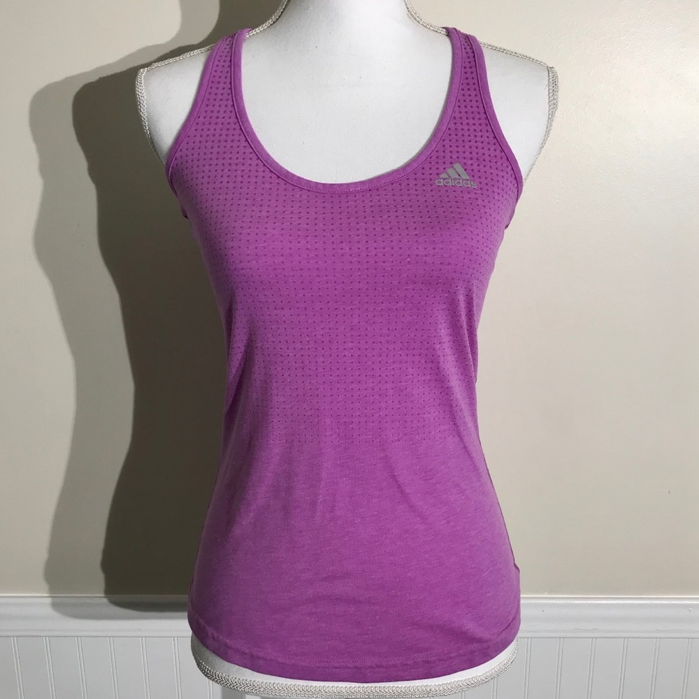 adidas Tank Top purple with dot pattern Sz. XS.